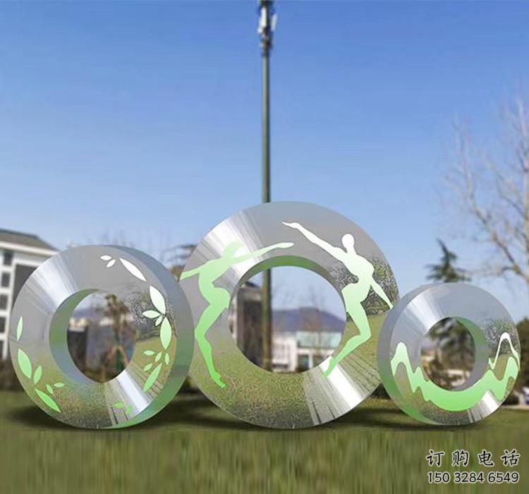 圓環(huán)雕塑預(yù)定，小區(qū)擺件，烤漆圓環(huán)雕塑廠家精品