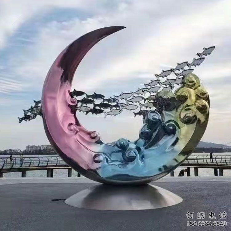 圓環(huán)雕塑制作，村標(biāo)概念，烤漆圓環(huán)雕塑專(zhuān)供