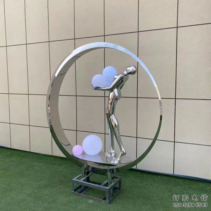 圓環(huán)雕塑生產(chǎn)商，舞者雕塑制作，圓環(huán)舞者雕塑供應商