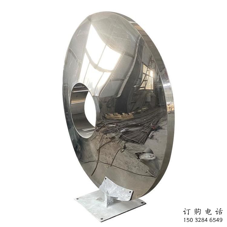 圓環(huán)雕塑供需，室外軟裝，金屬不銹鋼圓鏡雕塑制作