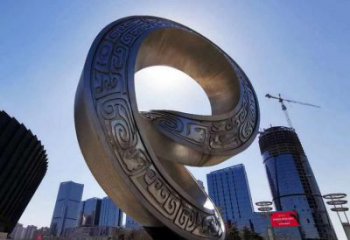 金屬雙環(huán)雕塑承接，陸地擺件，不銹鋼雙環(huán)雕塑制造商