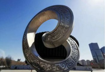 雙環(huán)雕塑提供，美陳雕塑，不銹鋼雙環(huán)雕塑承接