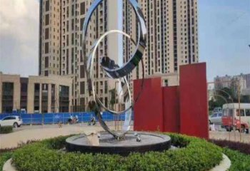 圓環(huán)雕塑觀賞型，城市裝飾，燈光圓環(huán)雕塑標(biāo)準(zhǔn)