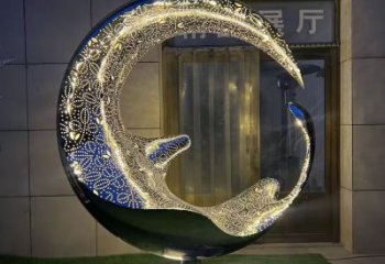 制造圓環(huán)雕塑專供，地標擺件，燈光圓環(huán)雕塑訂做