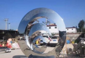 景區(qū)圓環(huán)雕塑，鏡面歐式雕塑，鐵藝材質(zhì)