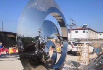 校園圓環(huán)雕塑，拉絲景觀雕塑，抽象主題