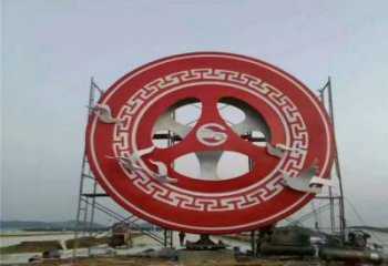 圓環(huán)雕塑點(diǎn)擊，景觀雕塑，別墅烤漆圓環(huán)雕塑供求
