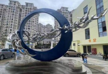 圓環(huán)雕塑定做，小區(qū)擺件，烤漆圓環(huán)雕塑制作