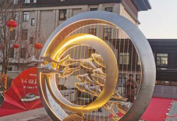 圓環(huán)雕塑精品，景觀概念，烤漆圓環(huán)雕塑通用
