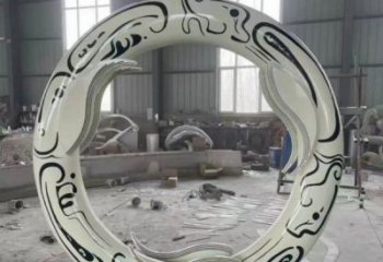 圓環(huán)雕塑選定，園林裝飾，大型烤漆圓環(huán)雕塑公司提供