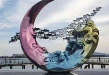 圓環(huán)雕塑制作，村標概念，烤漆圓環(huán)雕塑專供