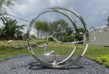 圓環(huán)樹雕塑承接，鍛造工藝，不銹鋼圓環(huán)樹雕塑訂做