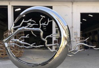 圓環(huán)樹雕塑供應，景觀雕塑，不銹鋼圓環(huán)樹雕塑廠家