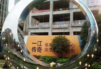 城市圓圈雕塑選用，透雕系列，現(xiàn)代不銹鋼圓圈雕塑優(yōu)價