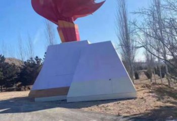 戶外火把雕塑訂做，多彩藝術，不銹鋼火把雕塑制造