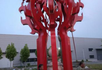 火球雕塑，精神堡壘火球雕塑落地展示