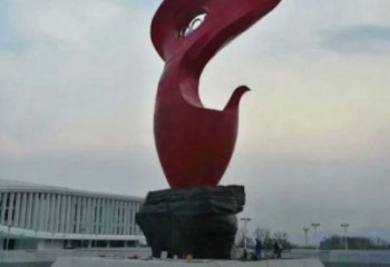 火炬雕塑供應(yīng)，花園小品，現(xiàn)代不銹鋼火炬雕塑展品