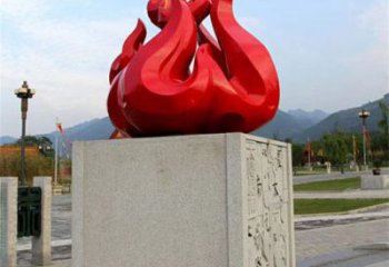 景觀火焰雕塑供需，廣場(chǎng)雕塑，不銹鋼火焰雕塑定制