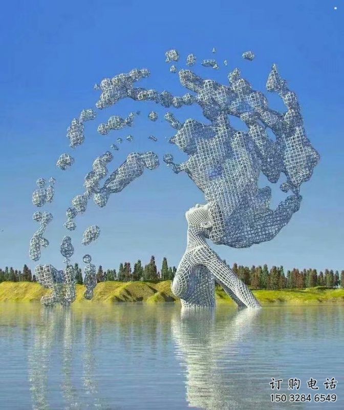 抽象鏤空人物雕塑展品，小區(qū)雕塑，鐵藝人物雕塑制作精選