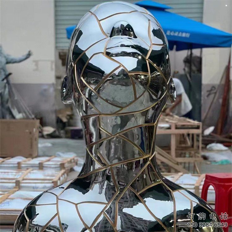 白鋼人頭像雕塑制造商，鋼管組合，鏡面人頭像雕塑優(yōu)選