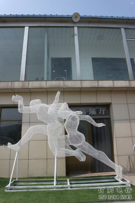 金屬鏤空體育雕塑通用，城市雕塑，鐵藝人物雕塑指用
