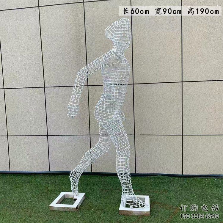鏤空體育雕塑展品，室外軟裝，鐵藝人物雕塑訂做