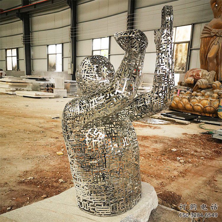 鏤空人物雕塑訂做，城市雕塑，鐵藝字母人物雕塑精品