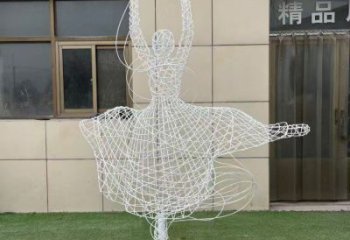 鏤空舞者雕塑優(yōu)選，陸地?cái)[件，園林鐵藝跳舞雕塑供應(yīng)