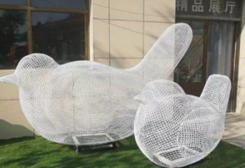 鏤空鳥雕塑觀賞型，街景小品，鐵藝小鳥雕塑廠家常用