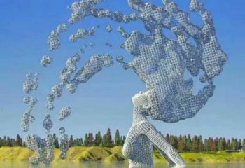 抽象鏤空人物雕塑展品，小區(qū)雕塑，鐵藝人物雕塑制作精選
