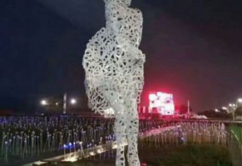 鏤空人物雕塑預(yù)定，城區(qū)小品，現(xiàn)代鐵藝人物雕塑制造商
