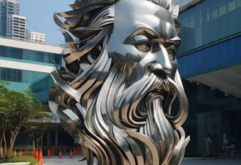 白鋼人頭像雕塑制造，歐式風(fēng)格，鏡面人頭像雕塑廠家供給