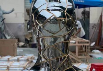 白鋼人頭像雕塑制造商，鋼管組合，鏡面人頭像雕塑優(yōu)選