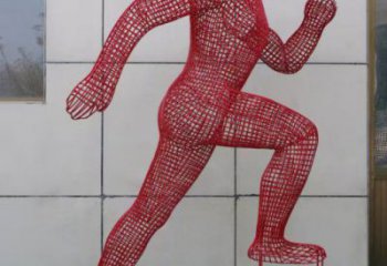 鏤空體育雕塑選用，美陳雕塑，抽象鐵藝人物雕塑標(biāo)準(zhǔn)