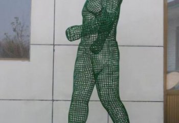 鏤空體育人物雕塑優(yōu)價(jià)，鋼管組合，鐵藝運(yùn)動(dòng)員雕塑廠家