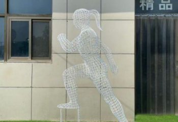 鏤空運(yùn)動員雕塑通用，陸地?cái)[件，編織人物雕塑制作優(yōu)選