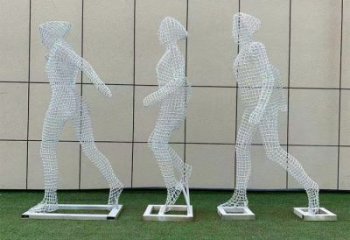 體育人物雕塑供求，景觀雕塑，鏤空鐵藝人物雕塑優(yōu)選