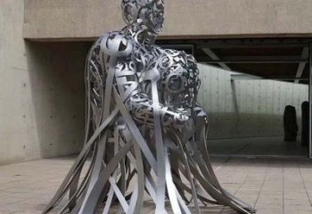 公園字母人物雕塑，噴砂發(fā)光雕塑，鑄銅工藝