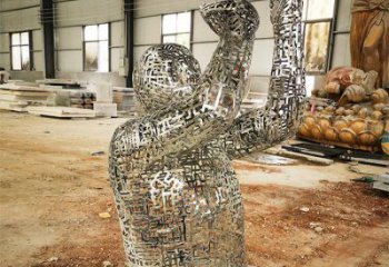 鏤空人物雕塑訂做，城市雕塑，鐵藝字母人物雕塑精品