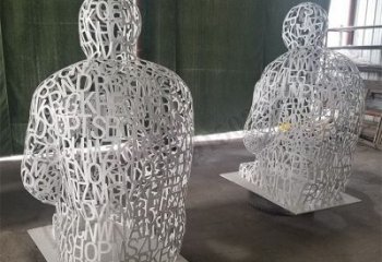 鏤空人物雕塑供給，景區(qū)雕塑，鐵藝字母人物雕塑供求
