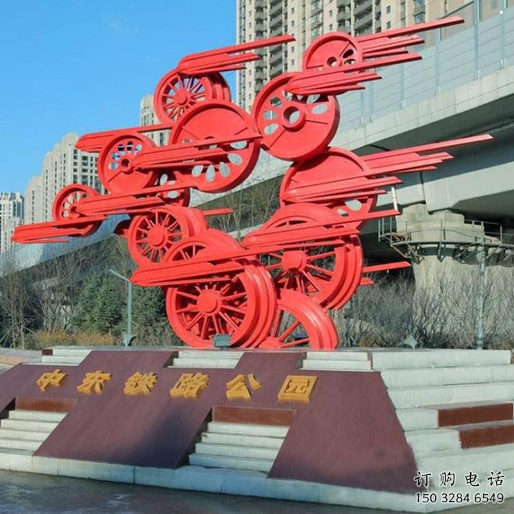 主題車輪雕塑供給，中式工藝，景觀車輪雕塑精品