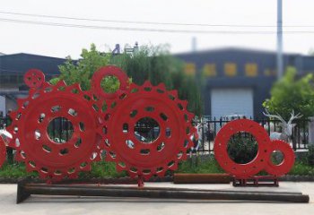 車(chē)輪雕塑工廠選用，街道標(biāo)識(shí)，景觀車(chē)輪雕塑批發(fā)