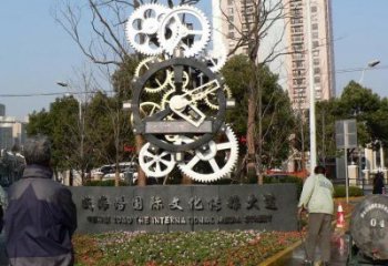 車輪雕塑制造，酒店擺件，文化景觀車輪雕塑選定