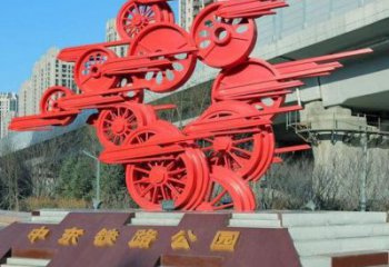 主題車輪雕塑供給，中式工藝，景觀車輪雕塑精品