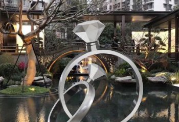 制造鉆戒雕塑定價，地標擺件，烤漆鉆戒雕塑精選