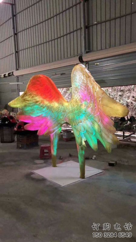 建筑鳥(niǎo)翅雕塑精選，露天雕塑，不銹鋼鳥(niǎo)翅雕塑訂做
