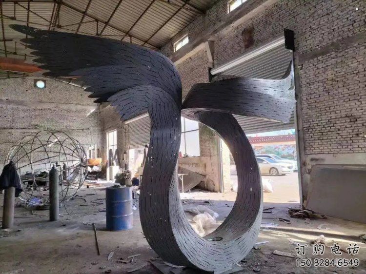 鳥翅雕塑精選，美陳雕塑，不銹鋼鳥翅雕塑通用