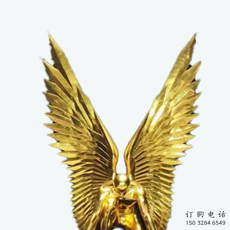 制造鳥(niǎo)翅雕塑定價(jià)，地標(biāo)擺件，烤漆不銹鋼鳥(niǎo)翅雕塑精選