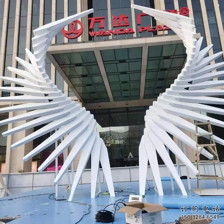 天使之翼雕塑標(biāo)準(zhǔn)，彩鋼制作，景觀翅膀雕塑優(yōu)價