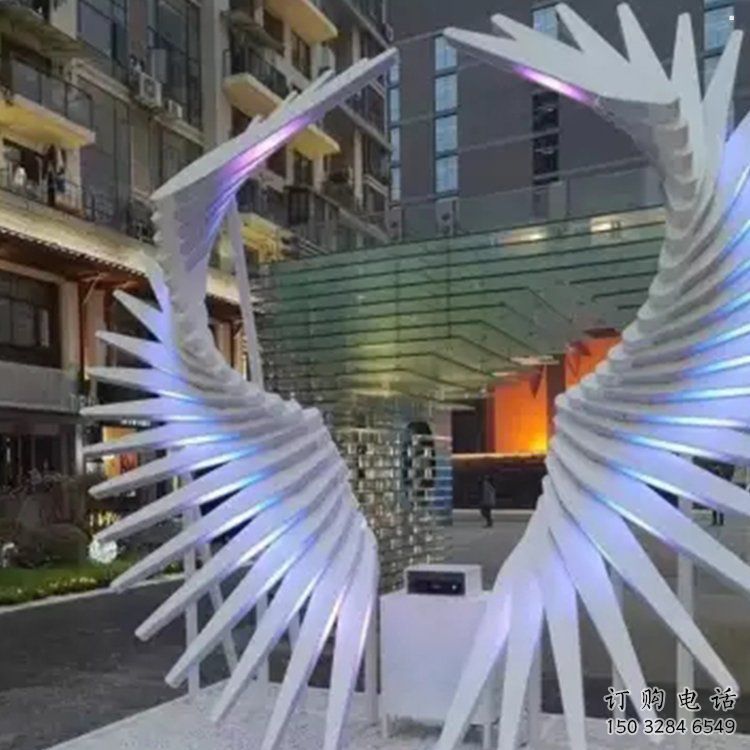 天使之翼雕塑常用，鋼管組合，景觀翅膀雕塑定價(jià)